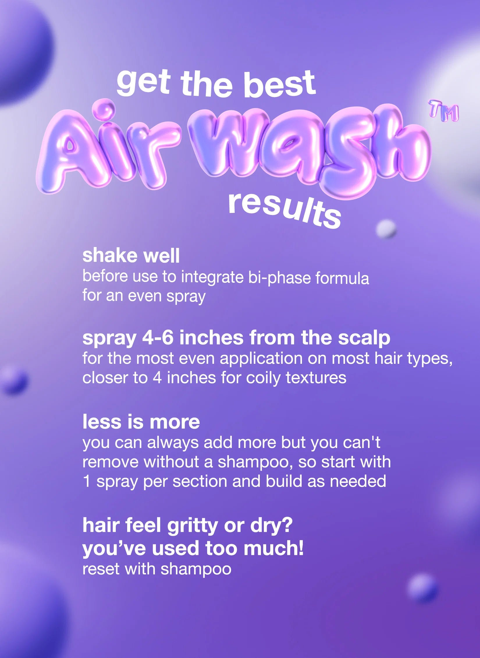 AirWash™ dry shampoo