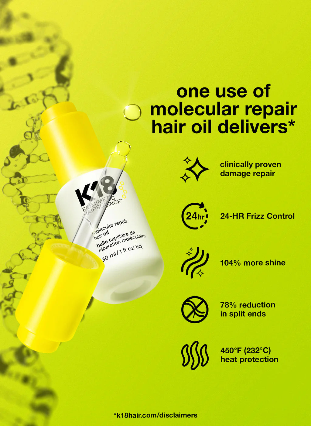 molecular repair hair oil
